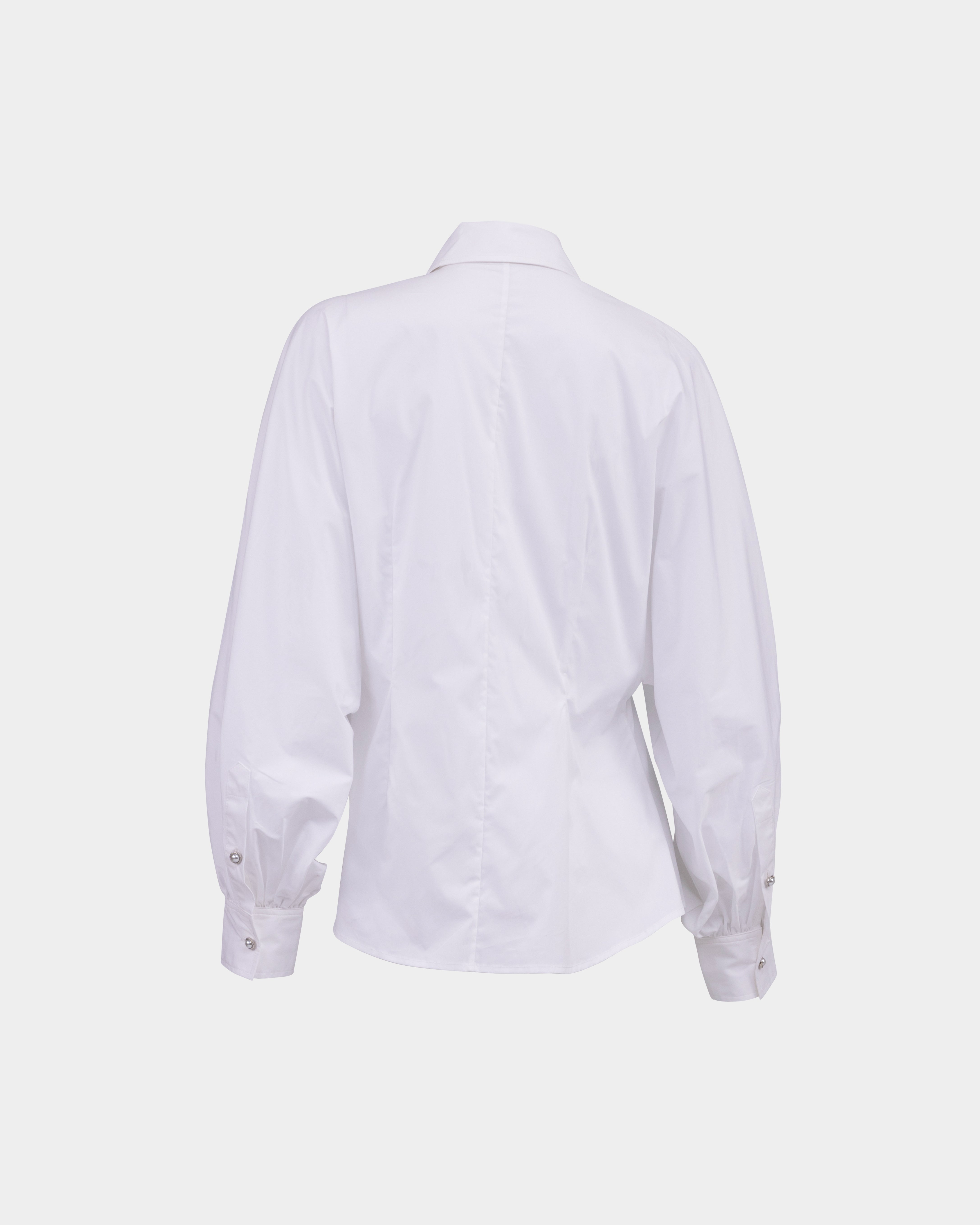 Azura Pearl Embellished Bulbous Sleeved Shirt